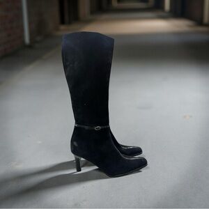 Leather Bellofatto Black Suede 3” Heel Knee-High Women's Boots BT26